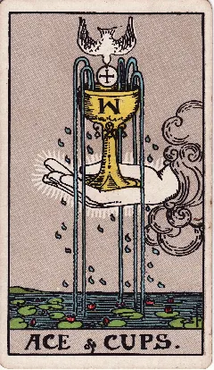 Ace of Cups tarot card, Rider-Waite-Smith deck