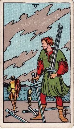 Five of Swords tarot card, Rider-Waite-Smith deck