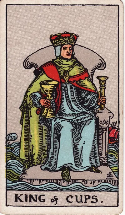 Carta de Tarot Rey de Copas, baraja Rider-Waite-Smith