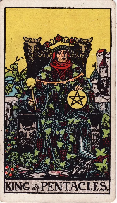 Carte de Tarot Roi de Deniers, jeu Rider-Waite-Smith
