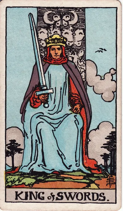 Carta de Tarot Rey de Espadas, baraja Rider-Waite-Smith