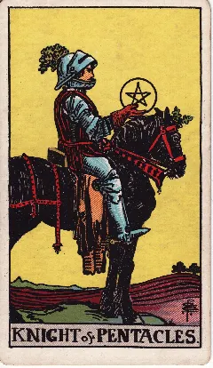 Knight of Pentacles tarot card, Rider-Waite-Smith deck