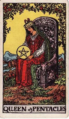 Queen of Pentacles tarot card, Rider-Waite-Smith deck