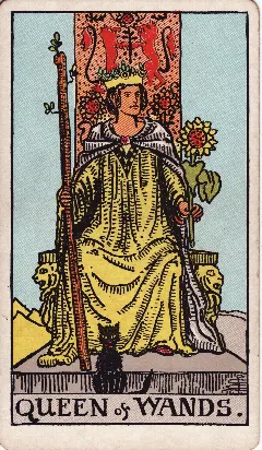 Queen of Wands tarot card, Rider-Waite-Smith deck