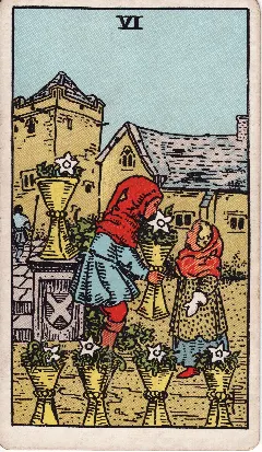 Six of Cups tarot card, Rider-Waite-Smith deck