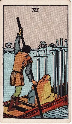 Six of Swords tarot card, Rider-Waite-Smith deck