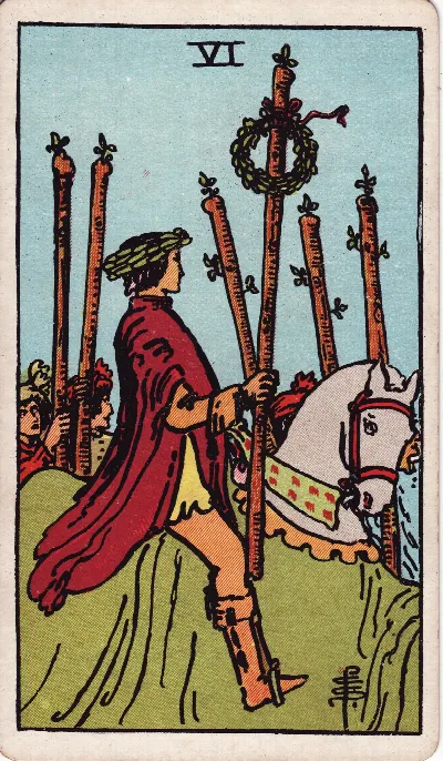 Six of Wands tarot card, Rider-Waite-Smith deck