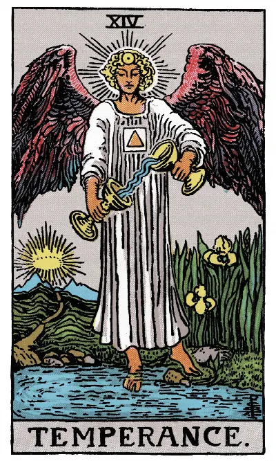Carta de Tarot La Templanza, baraja Rider-Waite-Smith