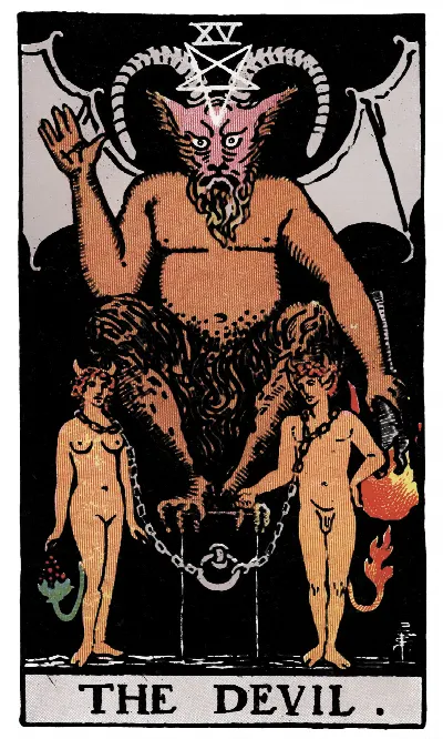 The Devil tarot card, Rider-Waite-Smith deck