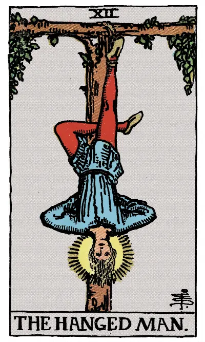 The Hanged Man tarot card, Rider-Waite-Smith deck