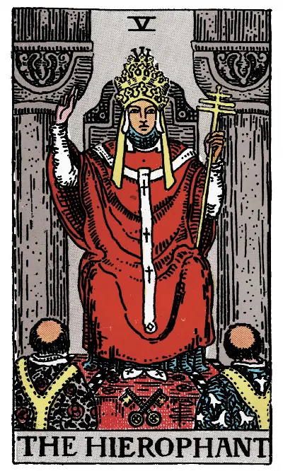 The Hierophant tarot card, Rider-Waite-Smith deck