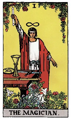 The Magician tarot card, Rider-Waite-Smith deck