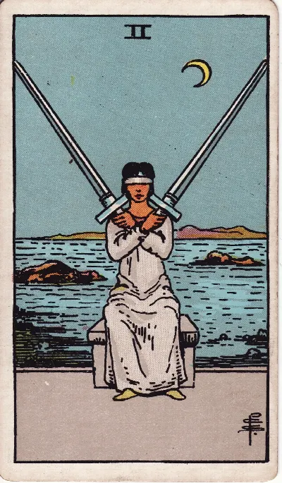 Two of Swords tarot card, Rider-Waite-Smith deck